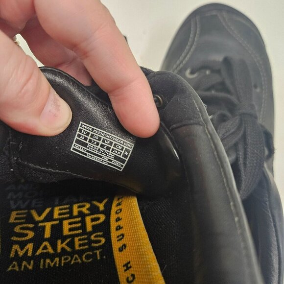 Keen Women's Black Leather Lace-Up Walking Shoes Size‎ 7.5 - Picture 5 of 9
